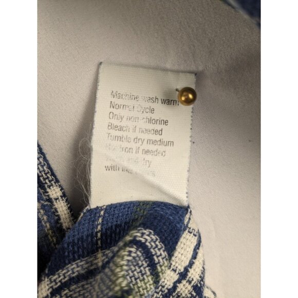 Dockers Long Sleeve Cotton Flannel Blue Plaid Shirt XXL Button Down Heavyweight - Picture 8 of 8